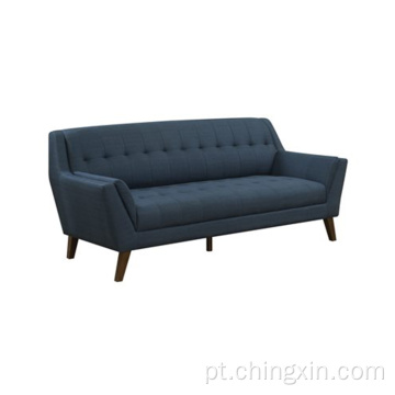Sala de estar três assento azul tecido sofá de lazer